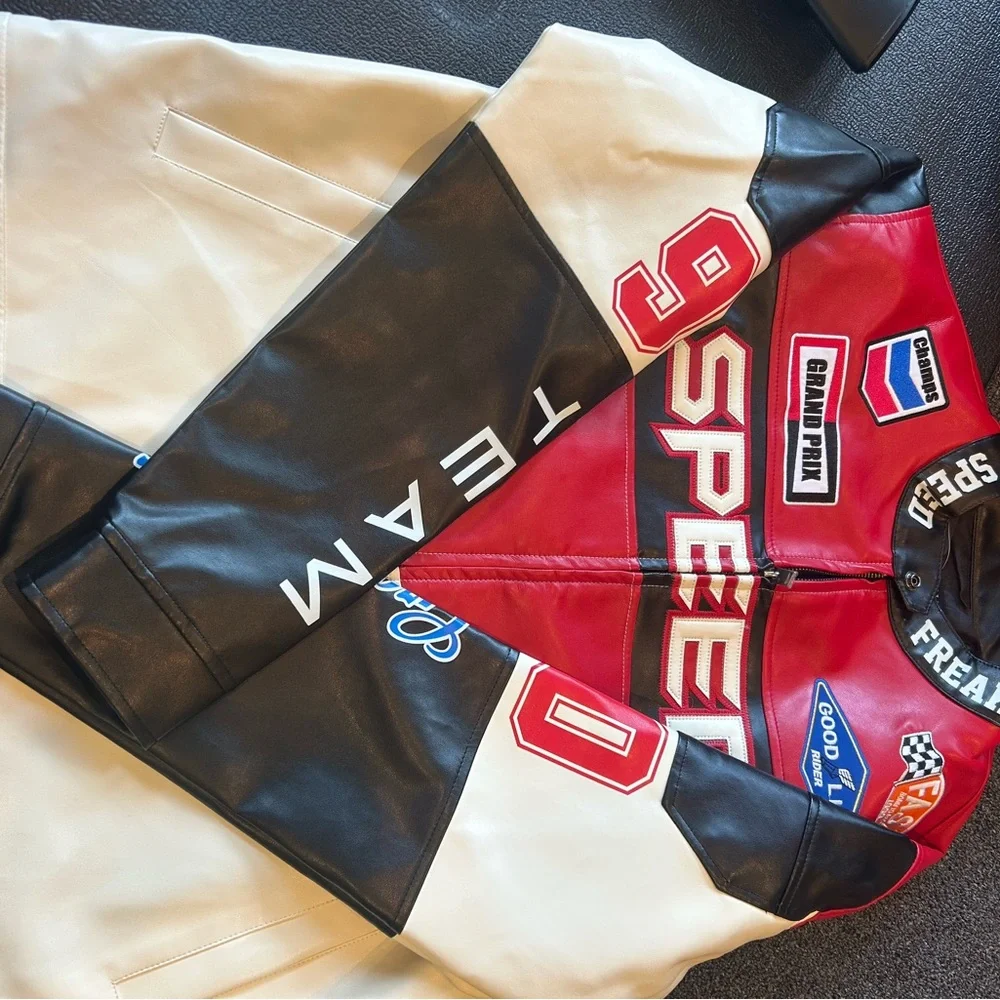 Copper Rivet Racing Leather Jacket - Picture 3 of 5